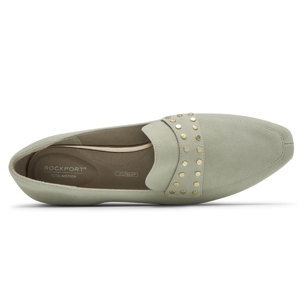 Rockport Womens Loafers Olive - Total Motion Laylani Studded - UK 592-WFTSLB